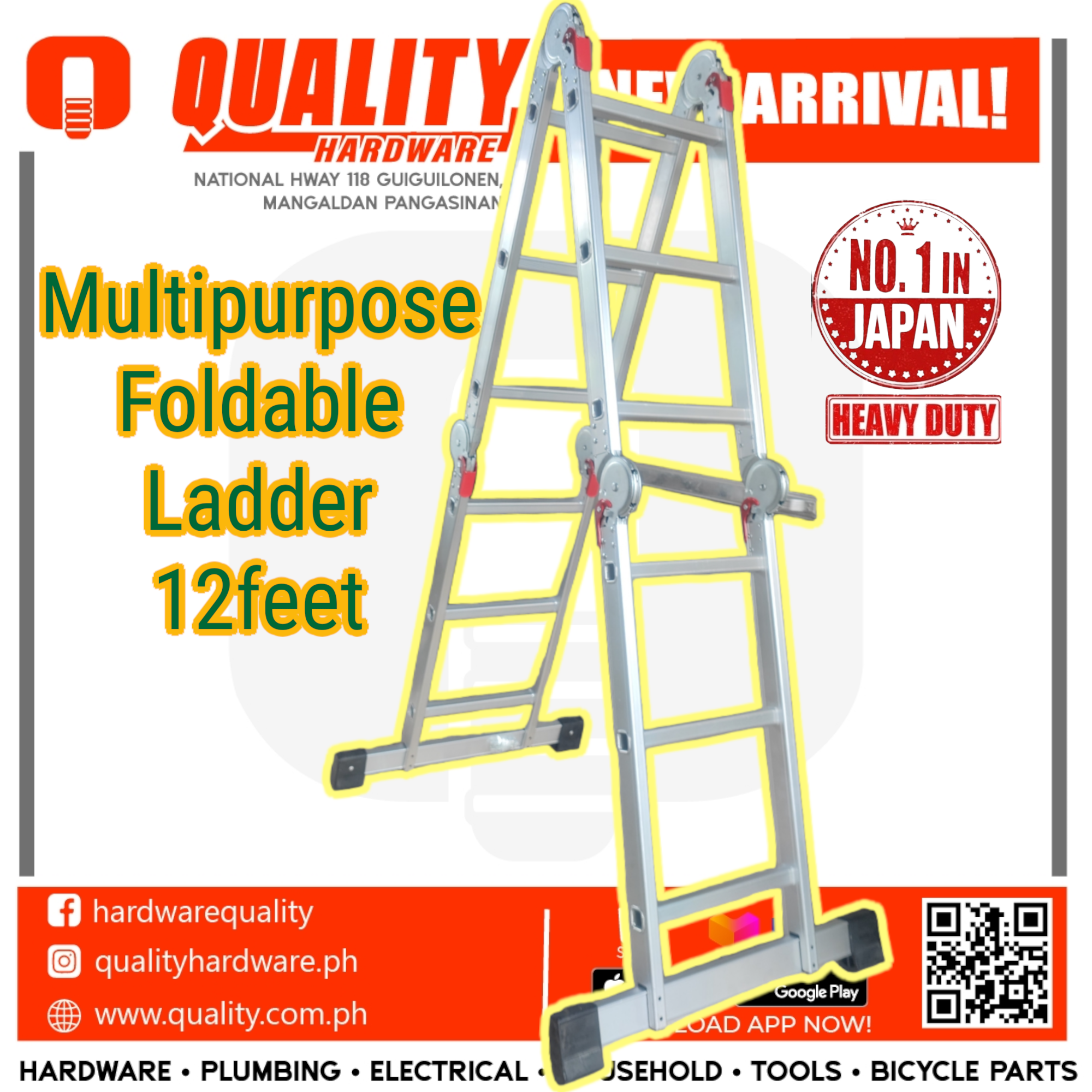 Multipurpose Foldable Ladder 12feet Aluminum CASH ON DELIVERY SHIPPING   1po7SdBGqmvtoyqA7inXXJAsy00c1xbFAV49hw4C 