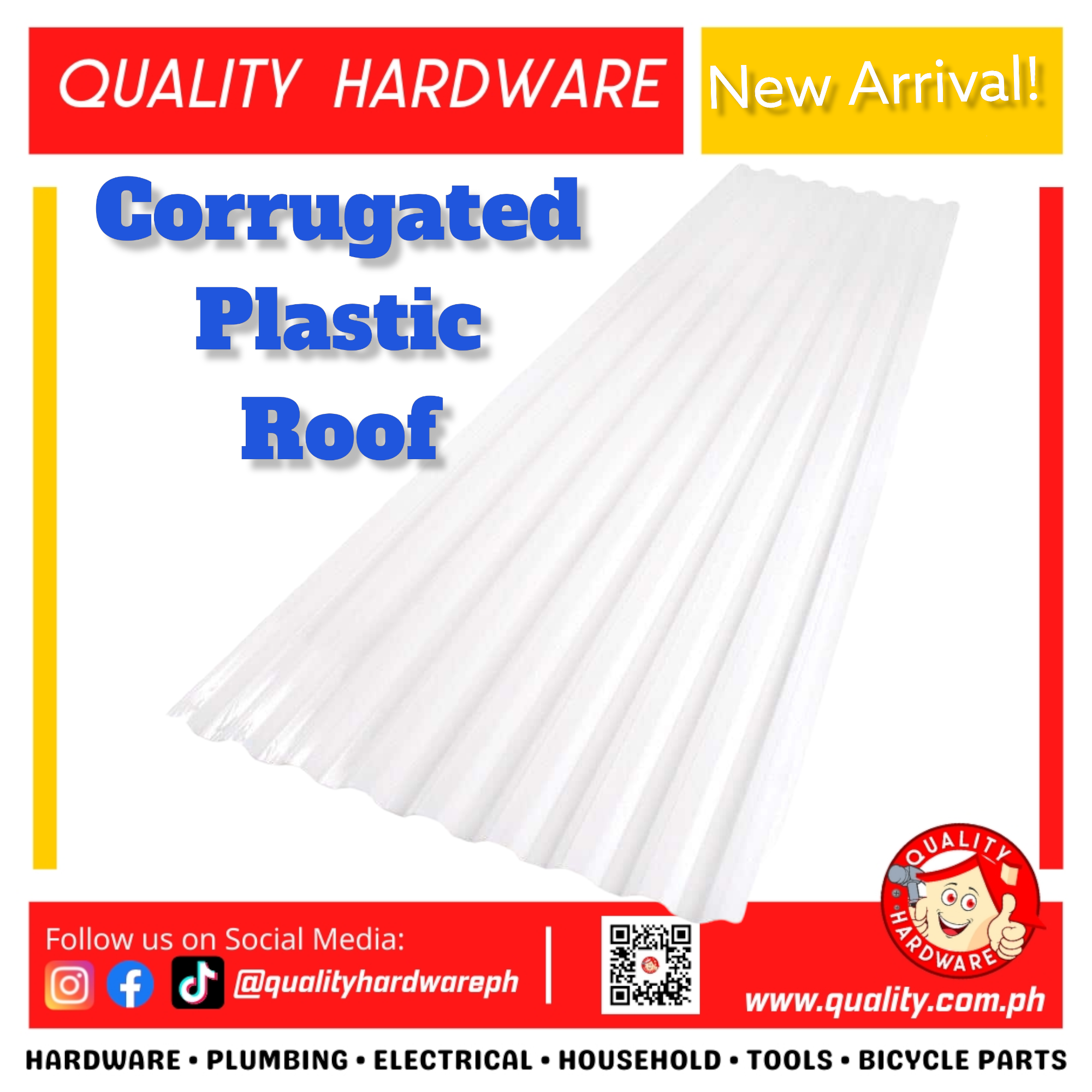 Plastic Corrugated Roof 8feet (cloudy white) - Quality Hardware